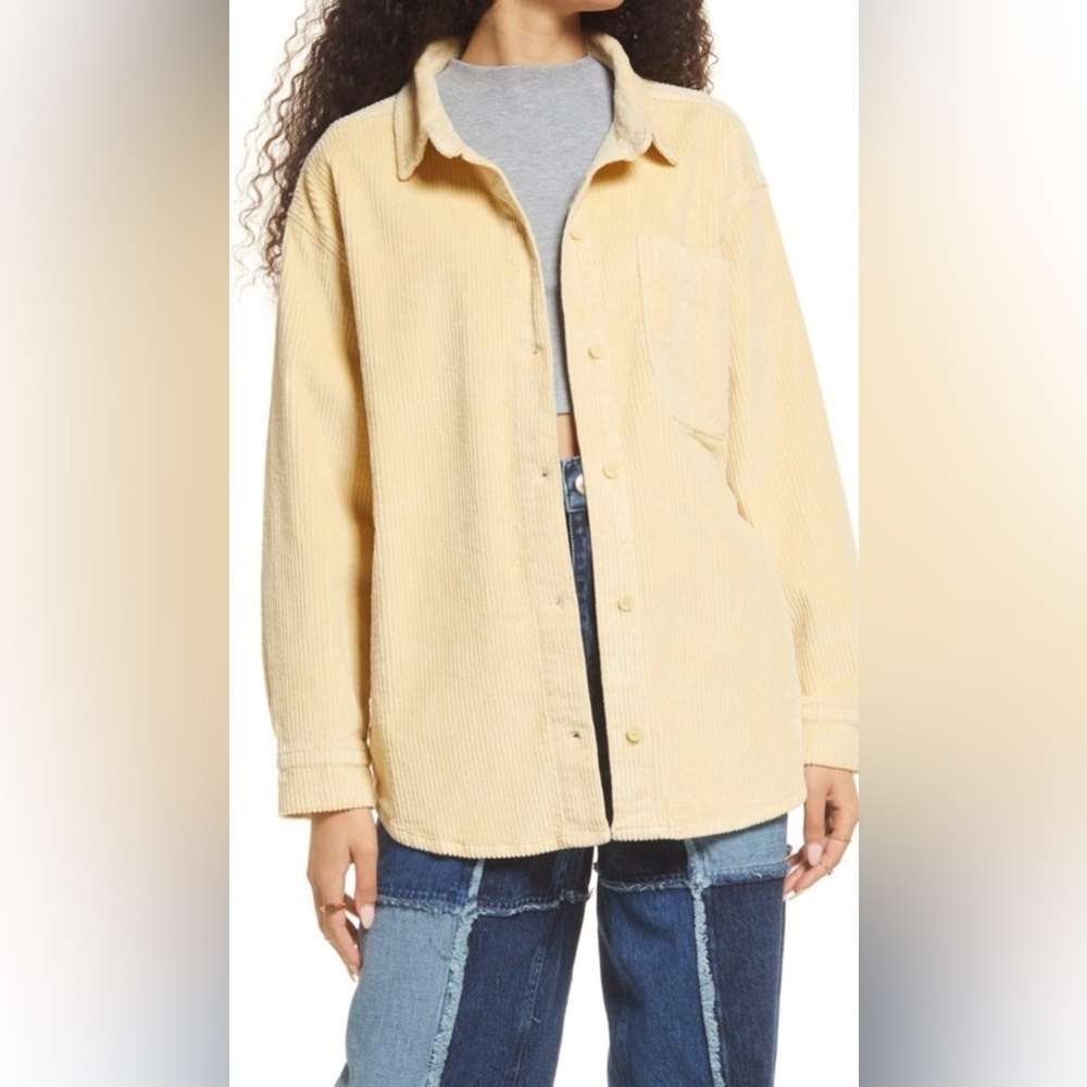 BP|Tan corduroy shacket (shirt jacket), neutral closet staple•••Boxy oversized!